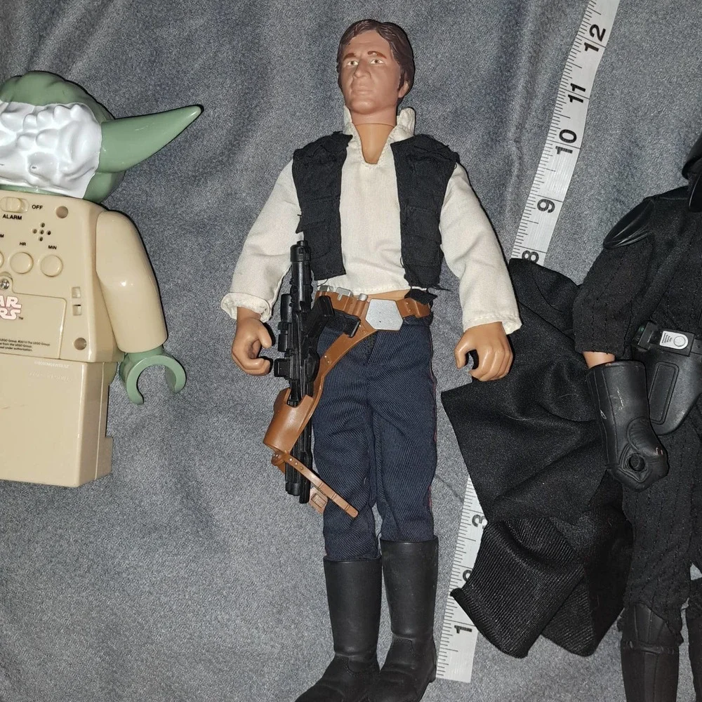 VINTAGE 12 inch 1996 Kenner Star Wars Han Solo - Darth & Yoda clock